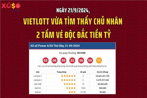 Ngày 21/9: Vietlott vừa tìm thấy chủ nhân 2 tấm vé độc đắc tiền tỷ