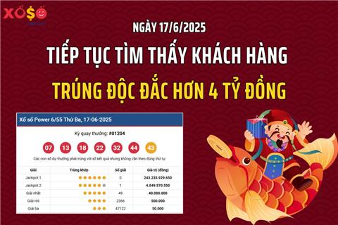 Ngày 17/6: Tiếp tục tìm thấy khách hàng trúng độc đắc hơn 4 tỷ đồng